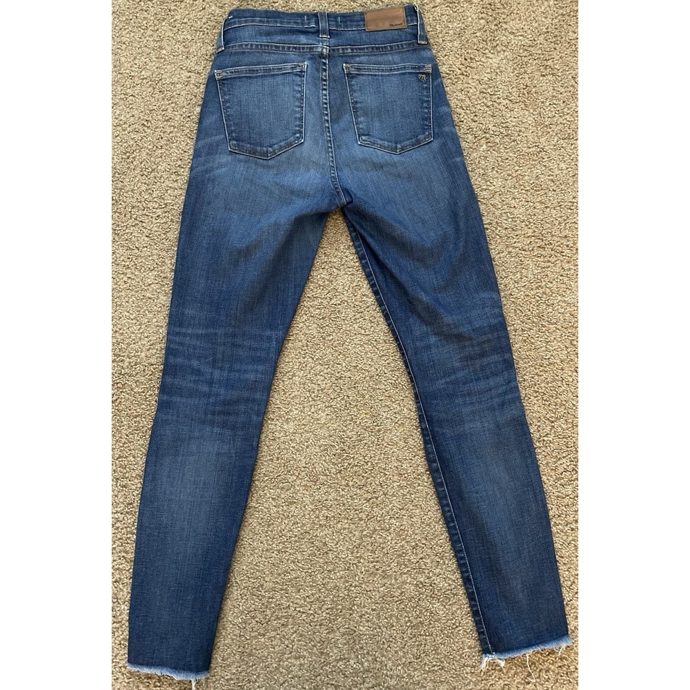 MADEWELL Womens Jeans Size 26 Blue Denim Distressed Skinny 9" High-Rise - Picture 3 of 8